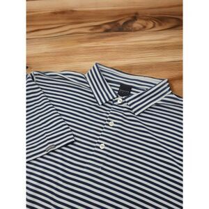 Dunning Golf Polo XL Black White Striped‎ Short Sleeve Men Shirt Golfing Stretch